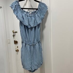 Splendid Light Blue Off-Shoulder Romper